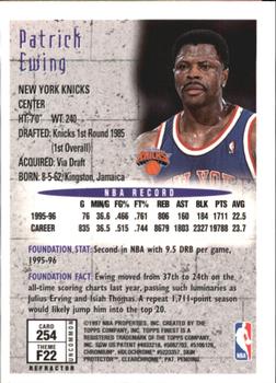 1996-97 Finest - Refractors #254 Patrick Ewing Back