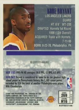 1996-97 Finest - Refractors #269 Kobe Bryant Back