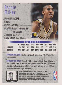 1996-97 Finest - Refractors #270 Reggie Miller Back
