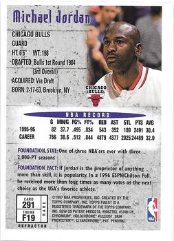 1996-97 Finest - Refractors #291 Michael Jordan Back