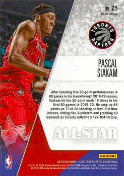 2019-20 Panini Contenders Optic - All-Star Aspirations Blue Cracked Ice #23 Pascal Siakam Back