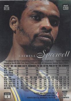 1996-97 Flair Showcase #41 Latrell Sprewell Back
