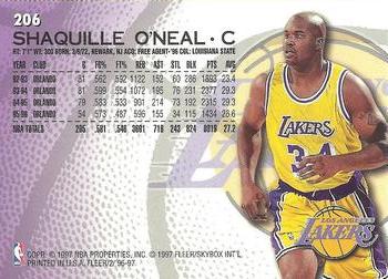 1996-97 Fleer #206 Shaquille O'Neal Back