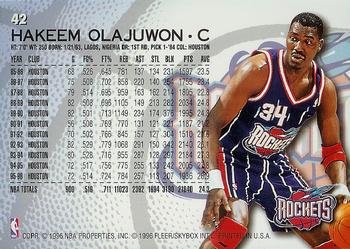 1996-97 Fleer #42 Hakeem Olajuwon Back