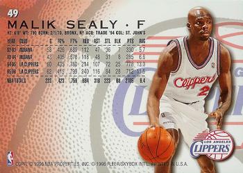 1996-97 Fleer #49 Malik Sealy Back