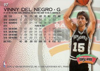 1996-97 Fleer #97 Vinny Del Negro Back