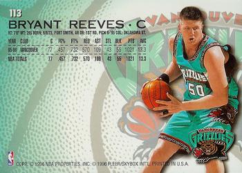 1996-97 Fleer #113 Bryant Reeves Back