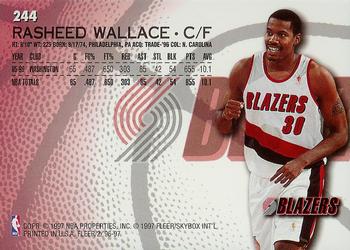 1996-97 Fleer #244 Rasheed Wallace Back