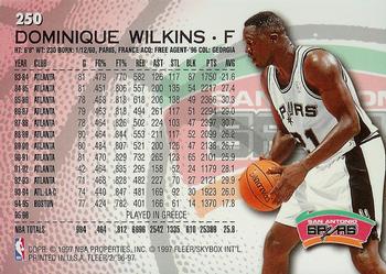 1996-97 Fleer #250 Dominique Wilkins Back