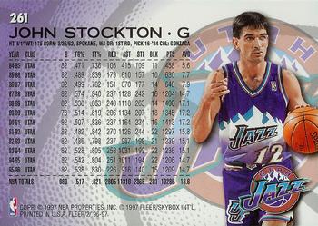 1996-97 Fleer #261 John Stockton Back