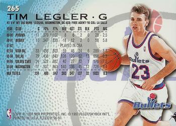 1996-97 Fleer #265 Tim Legler Back