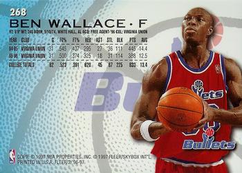Ben Wallace 1996 Hoops Rc Rookie#314 Washington Bullets
