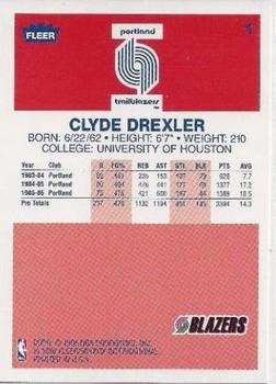 1996-97 Fleer - Decade of Excellence #1 Clyde Drexler Back