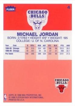 1996-97 Fleer - Decade of Excellence #4 Michael Jordan Back