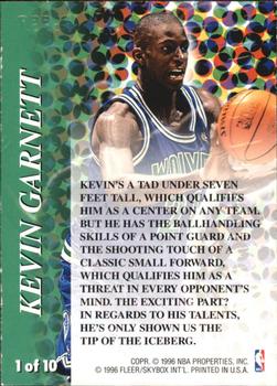1996-97 Fleer - Franchise Future #1 Kevin Garnett Back