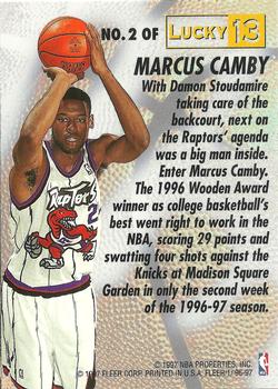 1996-97 Fleer - Lucky 13 #2 Marcus Camby Back