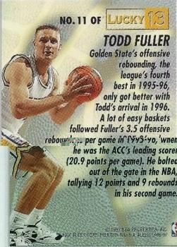 1996-97 Fleer - Lucky 13 #11 Todd Fuller Back