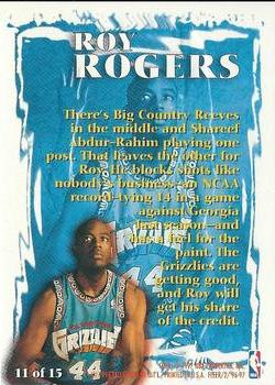 1996-97 Fleer - Rookie Sensations #11 Roy Rogers Back