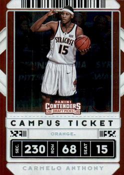 2020 Panini Contenders Draft Picks - Campus Ticket #42 Carmelo Anthony Front