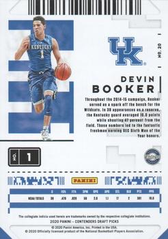 2020 Panini Contenders Draft Picks - Conference Ticket #20 Devin Booker Back