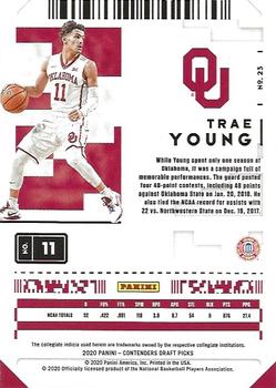 2020 Panini Contenders Draft Picks - Conference Finals Ticket #23 Trae Young Back