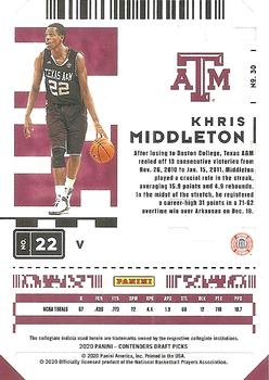 2020 Panini Contenders Draft Picks - Conference Finals Ticket #30 Khris Middleton Back