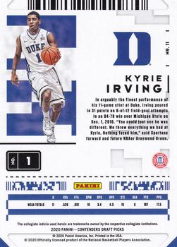 2020 Panini Contenders Draft Picks - Game Ticket Green Explosion #11 Kyrie Irving Back
