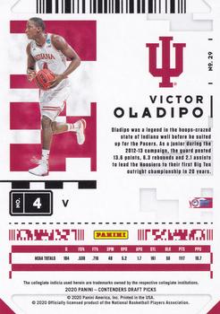 2020 Panini Contenders Draft Picks - Game Ticket Green Explosion #29 Victor Oladipo Back