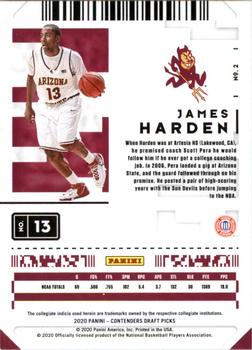 2020 Panini Contenders Draft Picks - Game Ticket Red #2 James Harden Back