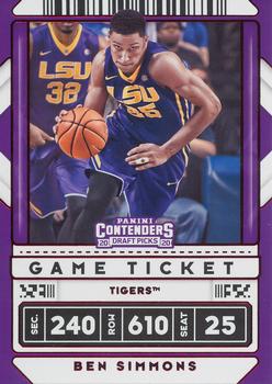 2020 Panini Contenders Draft Picks - Game Ticket Red #14 Ben Simmons Front