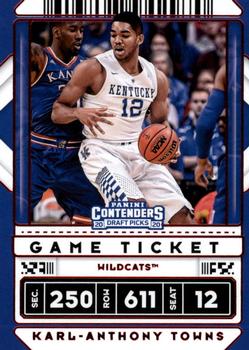 2020 Panini Contenders Draft Picks - Game Ticket Red #36 Karl-Anthony Towns Front