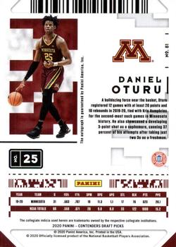 2020 Panini Contenders Draft Picks - Game Ticket Red #81 Daniel Oturu Back