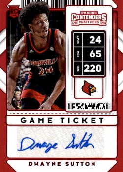 2020 Panini Contenders Draft Picks - Game Ticket Red #105 Dwayne Sutton Front