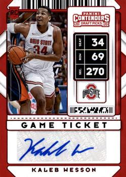 2020 Panini Contenders Draft Picks - Game Ticket Red #137 Kaleb Wesson Front
