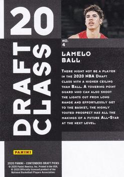 2020 Panini Contenders Draft Picks - 2020 Draft Class #4 LaMelo Ball Back