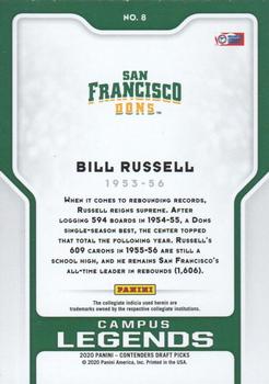 2020 Panini Contenders Draft Picks - Campus Legends #8 Bill Russell Back