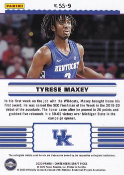 2020 Panini Contenders Draft Picks - Front-Row Seats #SS-9 Tyrese Maxey Back
