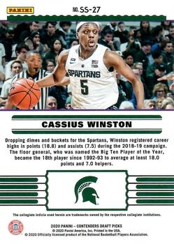 2020 Panini Contenders Draft Picks - Front-Row Seats Green #SS-27 Cassius Winston Back