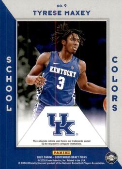 2020 Panini Contenders Draft Picks - School Colors #9 Tyrese Maxey Back