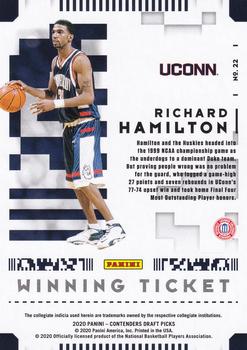 2020 Panini Contenders Draft Picks - Winning Tickets #22 Richard Hamilton Back