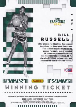 2020 Panini Contenders Draft Picks - Winning Tickets #32 Bill Russell Back