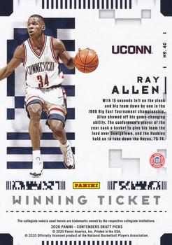 2020 Panini Contenders Draft Picks - Winning Tickets #40 Ray Allen Back