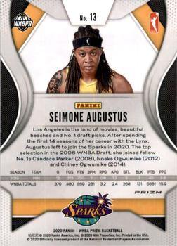 2020 Panini Prizm WNBA - Silver #13 Seimone Augustus Back