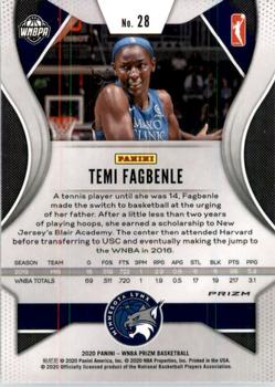 2020 Panini Prizm WNBA - Silver #28 Temi Fagbenle Back