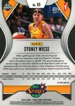 2020 Panini Prizm WNBA - Silver #65 Sydney Wiese Back
