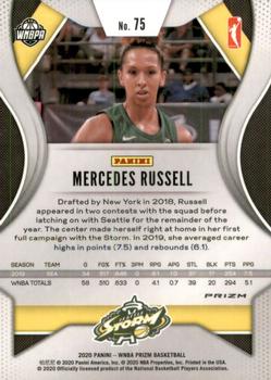 2020 Panini Prizm WNBA - Silver #75 Mercedes Russell Back