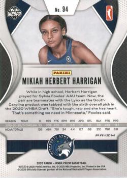 2020 Panini Prizm WNBA - Green #94 Mikiah Herbert Harrigan Back