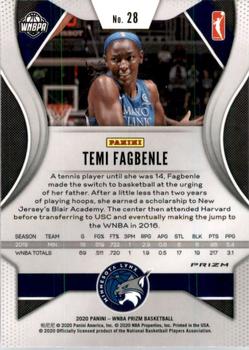 2020 Panini Prizm WNBA - Hyper #28 Temi Fagbenle Back