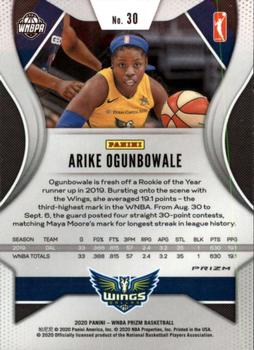 2020 Panini Prizm WNBA - Hyper #30 Arike Ogunbowale Back
