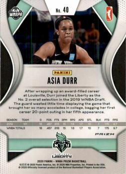 2020 Panini Prizm WNBA - Hyper #40 Asia Durr Back